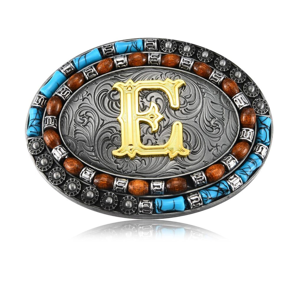 9628 Western Initial Letter ABC to XYZ Belt Buckle, Native American